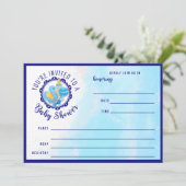 Blauw Baby shower invullen Kaart (Staand voorkant)