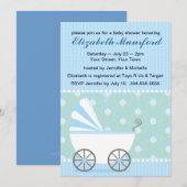 Blauw Baby shower Kaart (Voorkant / Achterkant)