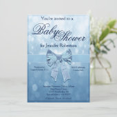 Blauw Baby shower Kaart (Staand voorkant)