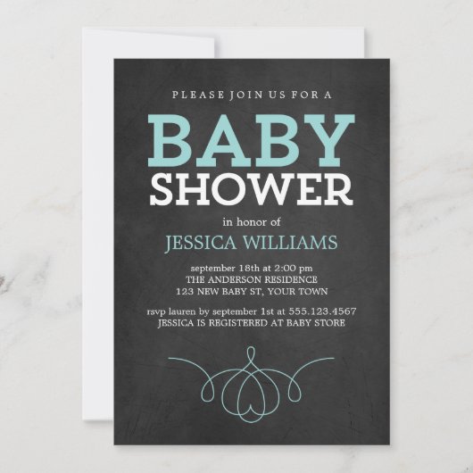 Blauw Baby shower Kaart (Voorkant)