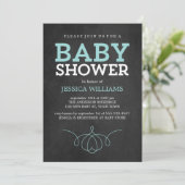 Blauw Baby shower Kaart (Staand voorkant)