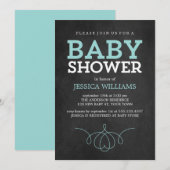 Blauw Baby shower Kaart (Voorkant / Achterkant)