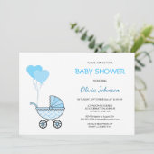 Blauw Baby shower Kaart (Staand voorkant)