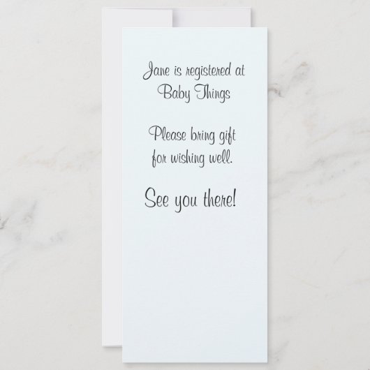  blauw Baby shower Kaart (Achterkant)