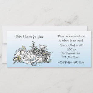 blauw Baby shower Kaart