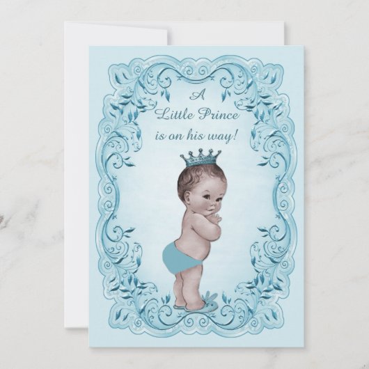 Blauw  Baby shower Kaart (Voorkant)