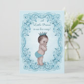 Blauw  Baby shower Kaart (Staand voorkant)
