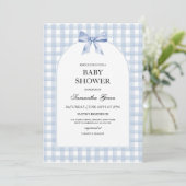 Blauw Baby shower Kaart (Staand voorkant)
