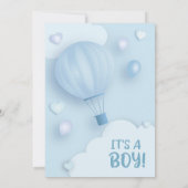 Blauw Baby shower Kaart (Achterkant)