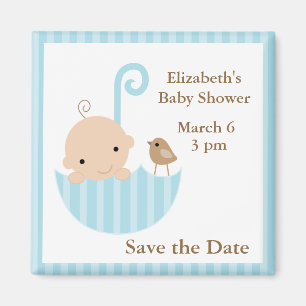 Blauw Baby shower Magneet