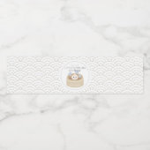 Blauw Baby shower met duplo Waterfles Etiket (Enkel label)