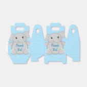 Blauw Baby shower met olifant Bedankdoosjes (Uitgevouwen)