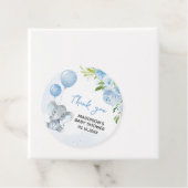 Blauw Baby shower met olifant Bedankjes Labels (In situ)