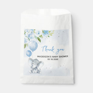 Blauw Baby shower met olifant Bedankzakje