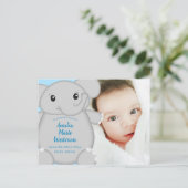Blauw Baby shower met olifant Briefkaart (Staand voorkant)