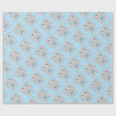 Blauw Baby shower met olifant Cadeaupapier (Vlak)