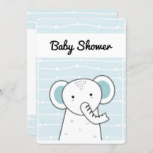 Blauw Baby shower met olifant