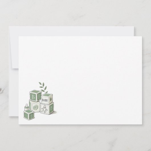 Blauw Baby shower met olifant Kaart (Achterkant)