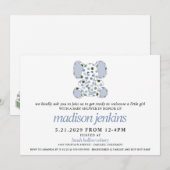 Blauw Baby shower met olifant Kaart (Voorkant / Achterkant)