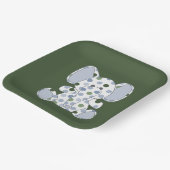 Blauw Baby shower met olifant Papieren Bordje (Gebogen)