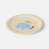 Blauw Baby shower met olifant Papieren Bordje (Gekanteld)