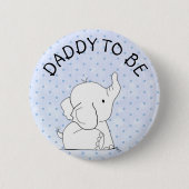 Blauw Baby shower met olifant Ronde Button 5,7 Cm (Voorkant)
