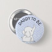 Blauw Baby shower met olifant Ronde Button 5,7 Cm (Voorkant /achterkant)
