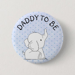 Blauw Baby shower met olifant Ronde Button 5,7 Cm