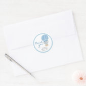 Blauw Baby shower met olifant Ronde Sticker (Envelop)