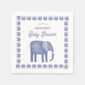 Blauw Baby shower met olifant Servet (Voorkant)