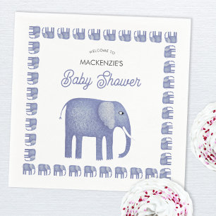 Blauw Baby shower met olifant Servet