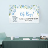 Blauw Baby shower met olifant Spandoek (Beurs)