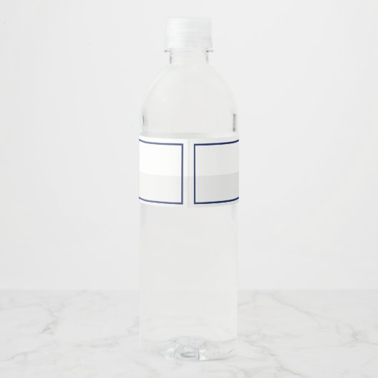 Blauw Baby shower met olifant Waterfles Etiket (Achterkant)