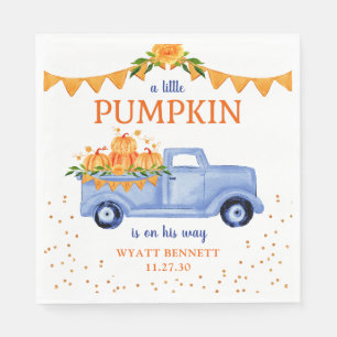 Blauw Baby shower met pompoen Servet