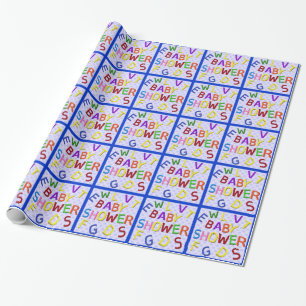 Blauw Baby shower met poolwand Cadeaupapier
