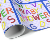 Blauw Baby shower met poolwand Cadeaupapier (Rol Hoek)