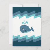 Blauw Baby shower met walvisthema nodigt uit Kaart (Achterkant)