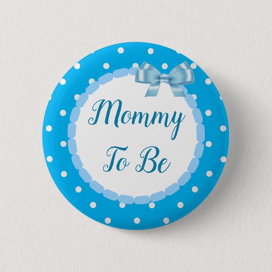 Blauw Baby shower moeder te zijn Ronde Button 5,7 Cm (Voorkant)