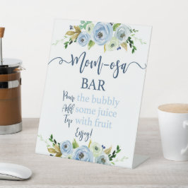 Blauw Baby shower Momosa bar Reclamebord Met Voetstuk