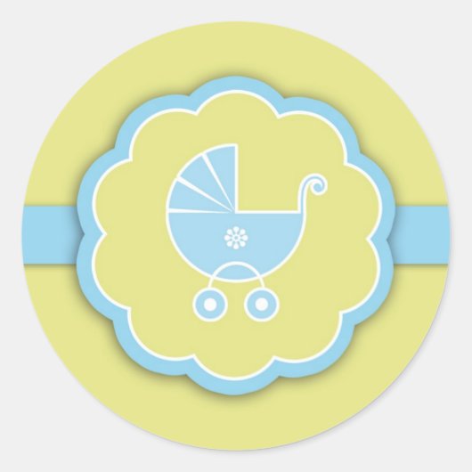Blauw Baby shower Nieuwe Baby Boy Sticker (Voorkant)