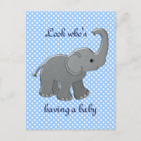 blauw baby shower olifant