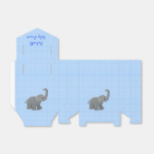 blauw baby shower olifant bedankdoosjes (Uitgevouwen)