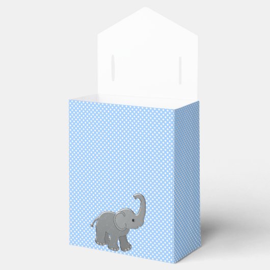 blauw baby shower olifant bedankdoosjes (Geopend)