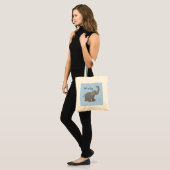 blauw baby shower olifant tote bag (Voorkant (model))