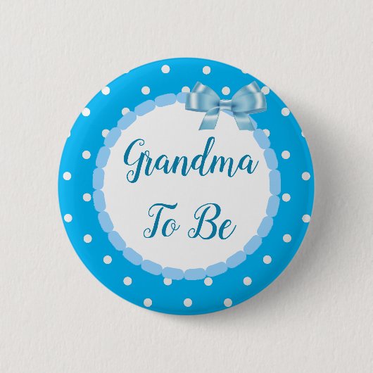 Blauw Baby shower oma om te worden Ronde Button 5,7 Cm (Voorkant)