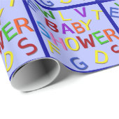 Blauw Baby shower ompakken papier (Rol Hoek)