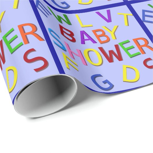 Blauw Baby shower ompakken papier (Rol Hoek)