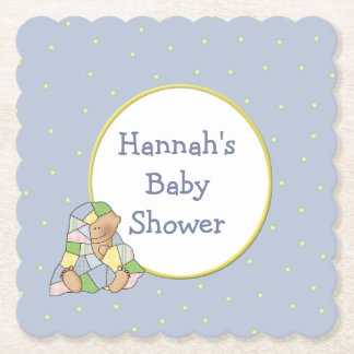 Blauw Baby shower - Onderzetters voor aangepast pa