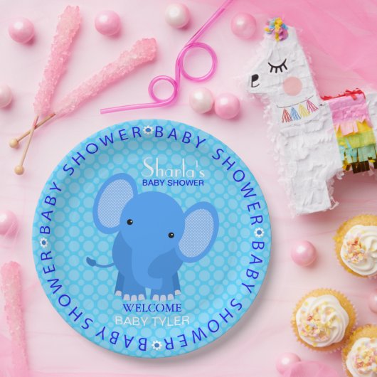 Blauw Baby shower papier Bord (Feest)