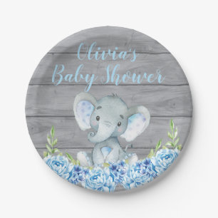 Blauw Baby shower papier Bord